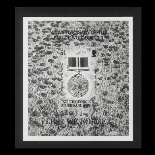 South Georgia 1995 End of WWII Anniversary miniature sheet photographic proof