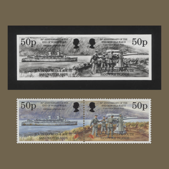 South Georgia 1995 End of WWII Anniversary photographic proof pair