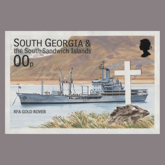 South Georgia 2001 RFA Gold Rover watercolour essay by Tony Theobald