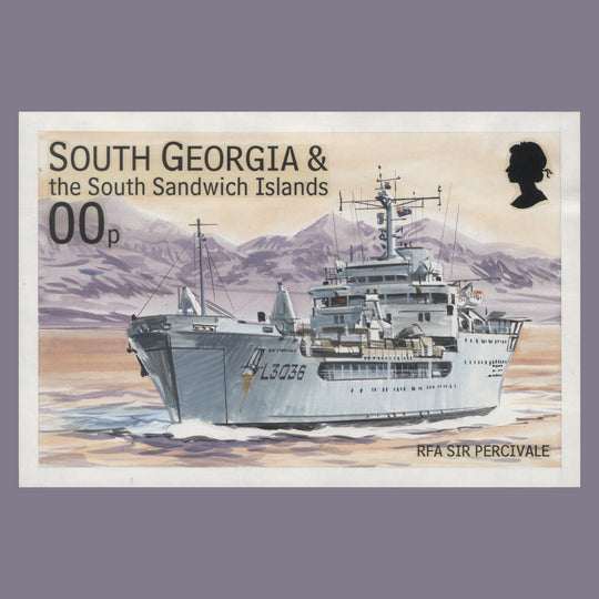South Georgia 2001 RFA Sir Percivale watercolour essay by Tony Theobald