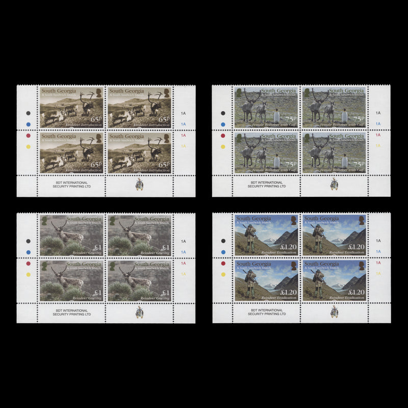 South Georgia 2014 (MNH) Reindeer History plate blocks