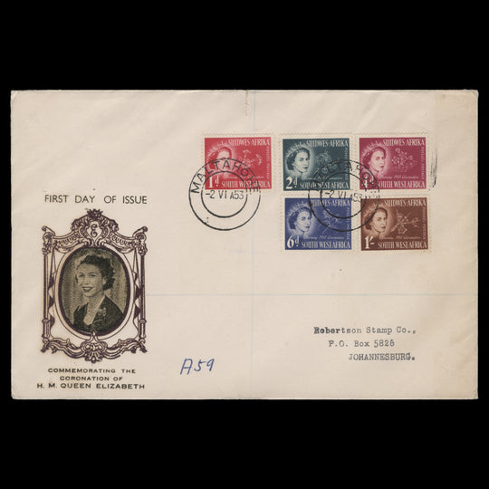 South West Africa 1953 Coronation first day cover, MALTAHOHE