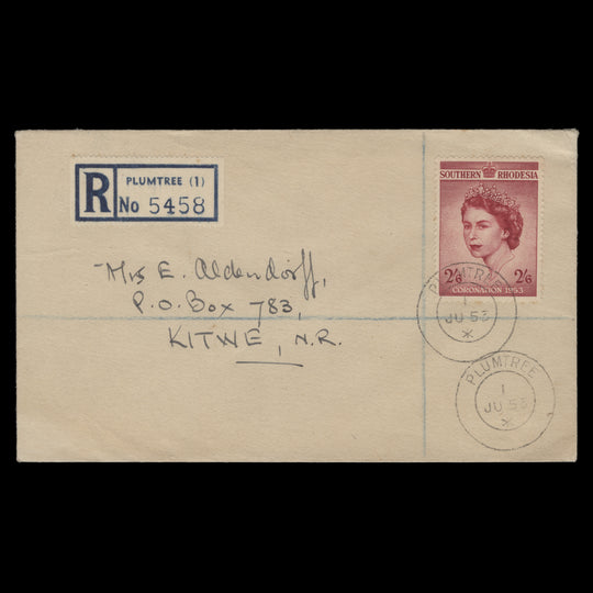 Southern Rhodesia 1953 Coronation first day cover, PLUMTREE