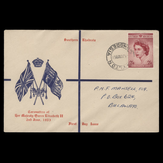 Southern Rhodesia 1953 Coronation first day cover, RAYLTON