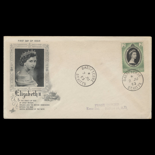 St Christopher Nevis Anguilla 1953 Coronation first day cover, BASSETERRE