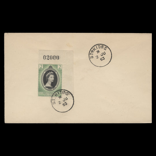 St Christopher Nevis Anguilla 1953 Coronation first day cover, ST KITTS