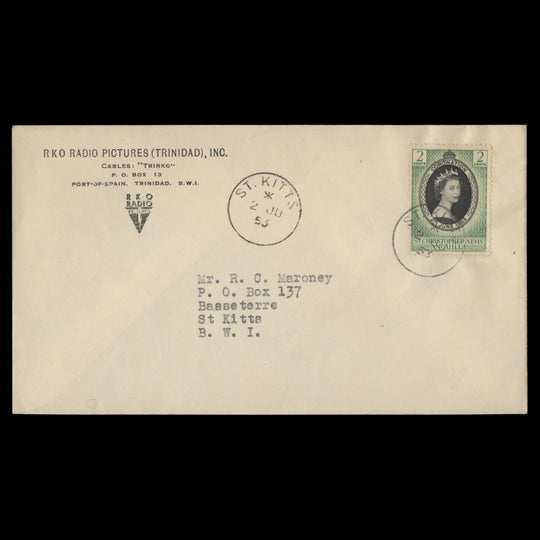 St Christopher Nevis Anguilla 1953 First day cover, ST KITTS