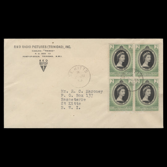St Christopher Nevis Anguilla 1953 First day cover, ST KITTS