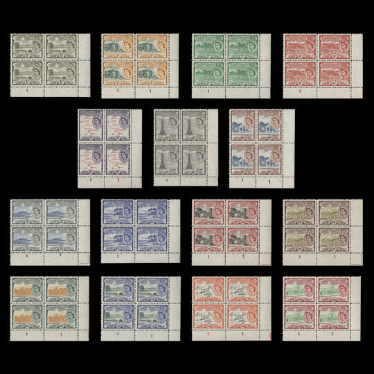 St Christopher Nevis Anguilla 1954-57 Definitives plate blocks