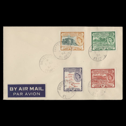 St Christopher Nevis Anguilla 1954 Definitives first day cover, BASSETERRE