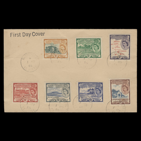 St Christopher Nevis Anguilla 1954 Definitives first day cover, BASSETERRE