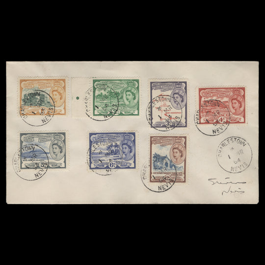 St Christopher Nevis Anguilla 1954 Definitives first day cover, CHARLESTOWN