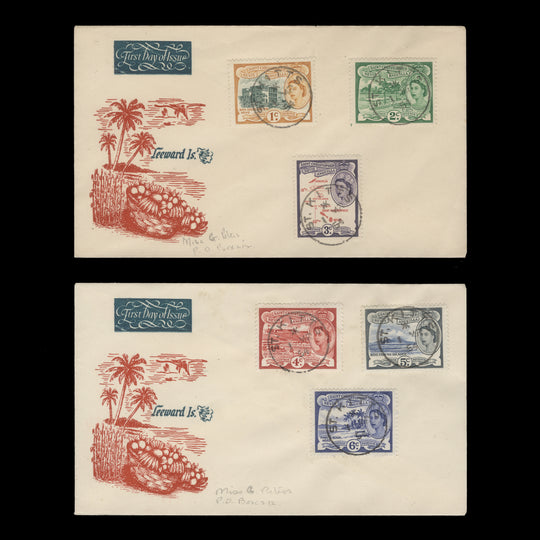 St Christopher Nevis Anguilla 1954 Definitives first day covers, ST KITTS