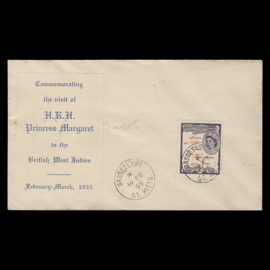 St Christopher Nevis Anguilla 1955 Royal Visit commemorative cover, BASSETERRE
