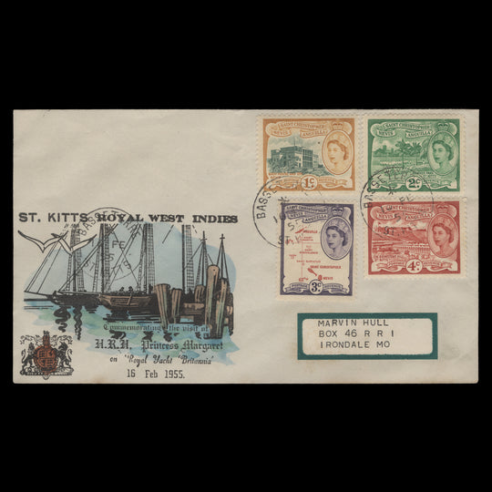 St Christopher Nevis Anguilla 1955 Royal Visit commemorative cover, BASSETERRE