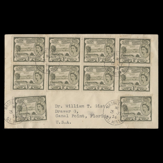 St Christopher Nevis Anguilla 1956 ½c Salt Road first day cover, BASSETERRE