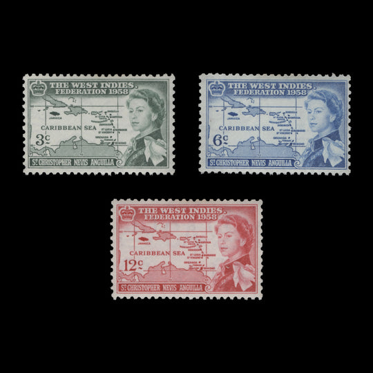 St Christopher Nevis Anguilla 1958 (MNH) West Indies Federation set