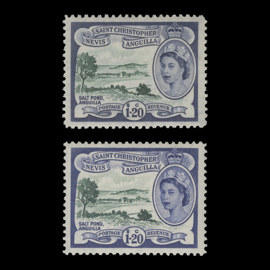 St Christopher Nevis Anguilla 1963 (MNH) $1.20 Salt Pond shade, De La Rue