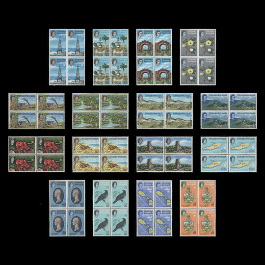 St Christopher Nevis Anguilla 1963 (MNH) Definitives blocks