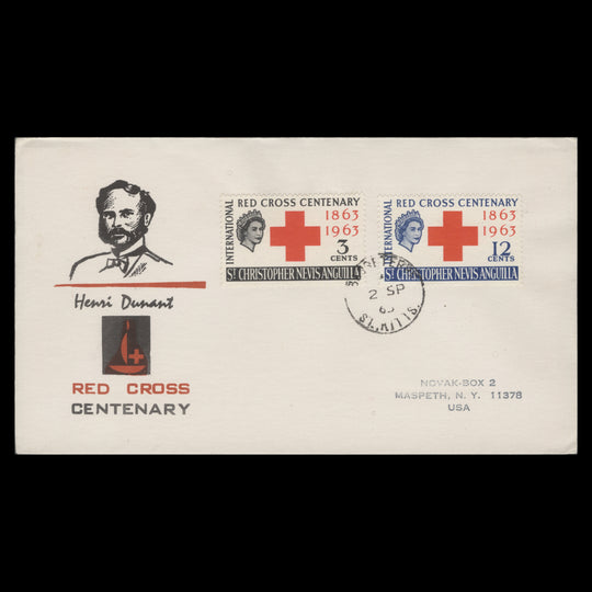St Christopher Nevis Anguilla 1963 Red Cross Centenary first day cover, BASSETERRE