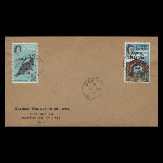 St Christopher Nevis Anguilla 1964 Arts Festival first day cover, BASSETERRE