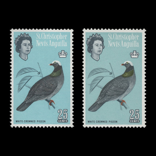 St Christopher Nevis Anguilla 1965 (Variety) 25c White-Crowned Pigeon shade