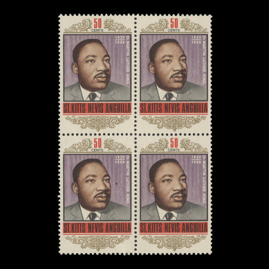St Christopher Nevis Anguilla 1968 (MNH) 50c Martin Luther King block