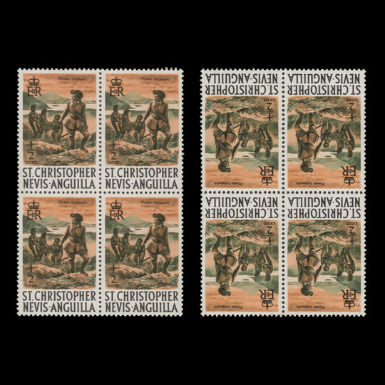 St Christopher Nevis Anguilla 1970-71 (MNH) ½c Pirate Treasure blocks