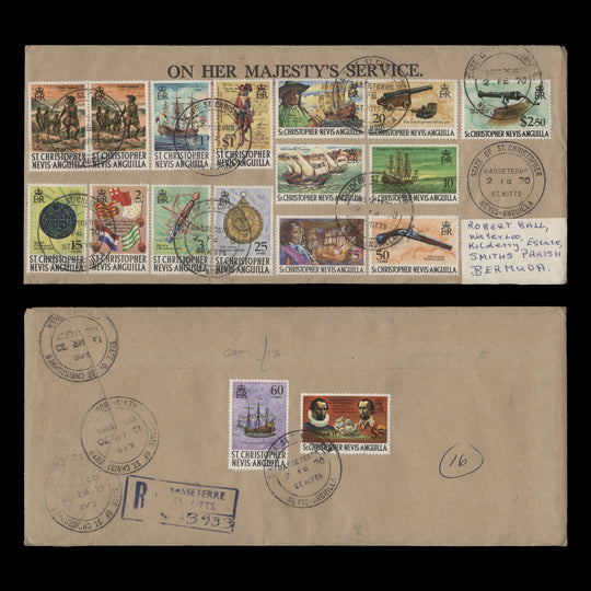 St Christopher Nevis Anguilla 1970 Maritime Definitives first day cover, BASSETERRE