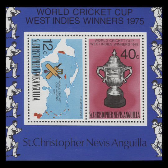St Christopher Nevis Anguilla 1976 (MNH) World Cup Cricket miniature sheet
