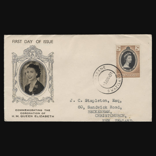 Swaziland 1953 Coronation first day cover, MBABANE