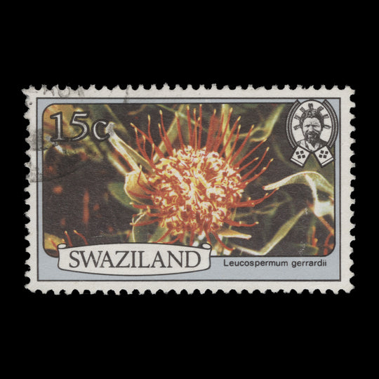 Swaziland 1980 (Used) 15c Leucospermum Gerrardii, perf 12 x 12