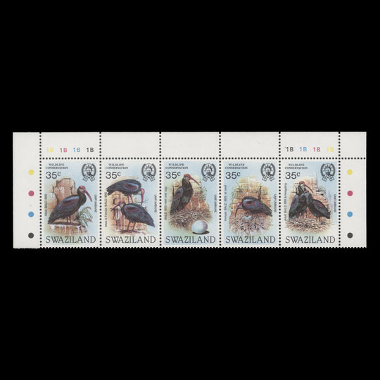 Swaziland 1983 (MNH) Wildlife Conservation plate 1B–1B–1B–1B strip