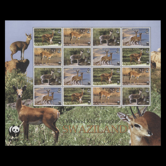 Swaziland 2001 (MNH) Antelopes sheetlet
