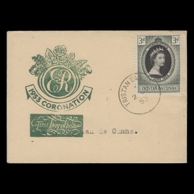 Tristan da Cunha 1953 (FDC) 3d Coronation