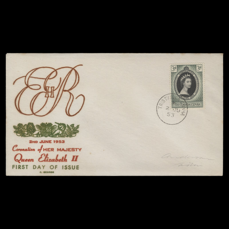 Tristan da Cunha 1953 (FDC) 3d Coronation