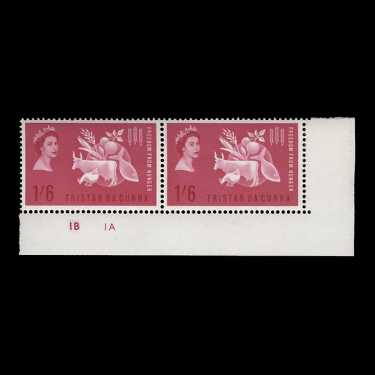 Tristan da Cunha 1963 (MNH) Freedom From Hunger plate pair