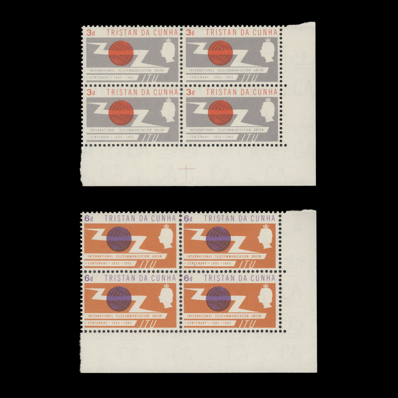 Tristan Da Cunha 1965 (MNH) ITU Centenary blocks
