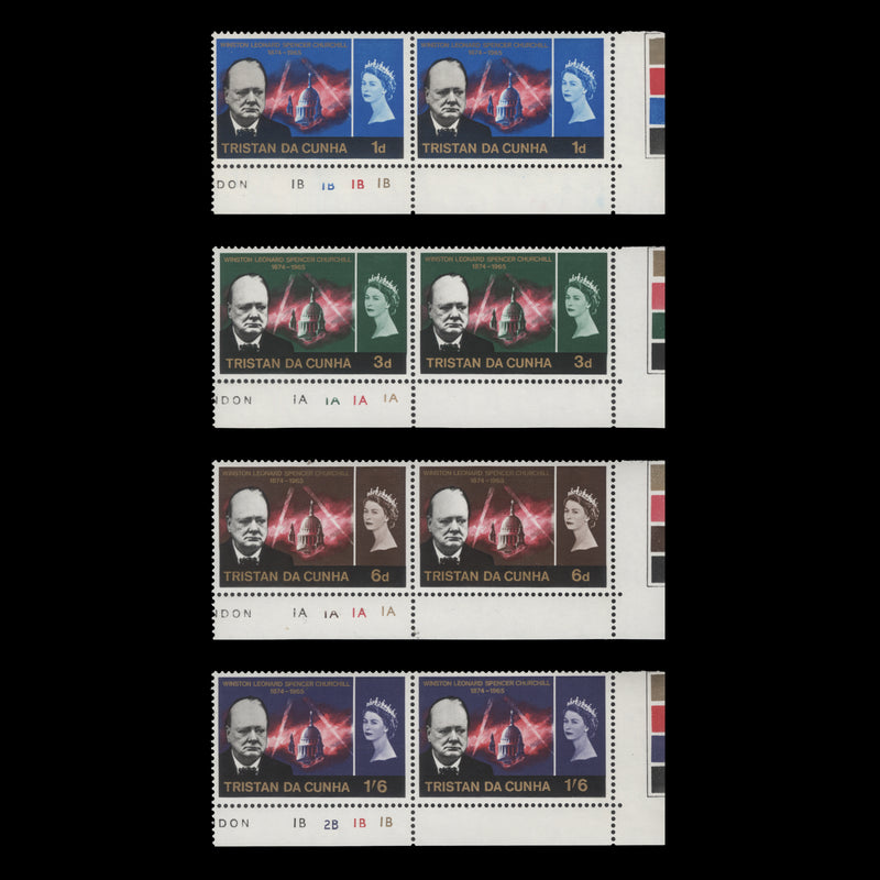 Tristan da Cunha 1966 (MNH) Churchill Commemoration plate pairs