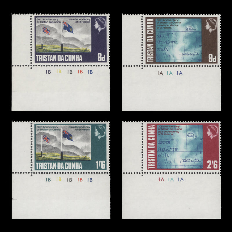 Tristan da Cunha 1968 (MNH) Dependency Anniversary plate singles