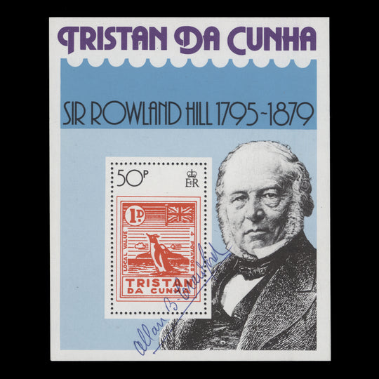 Tristan da Cunha 1979 Rowland Hill Death Centenary signed miniature sheet