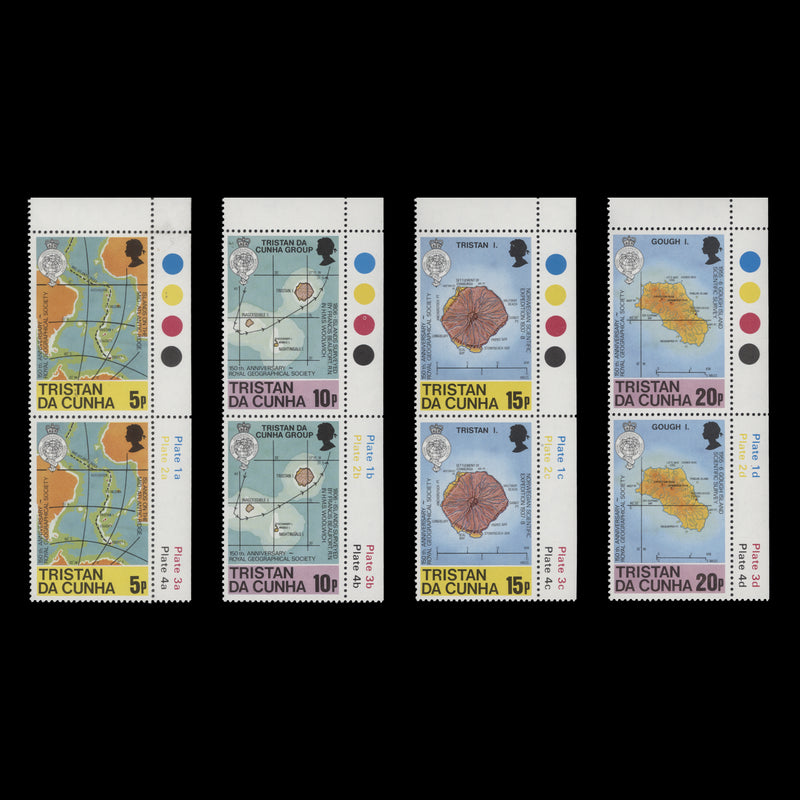 Tristan da Cunha 1980 (MNH) Maps traffic light/plate pairs