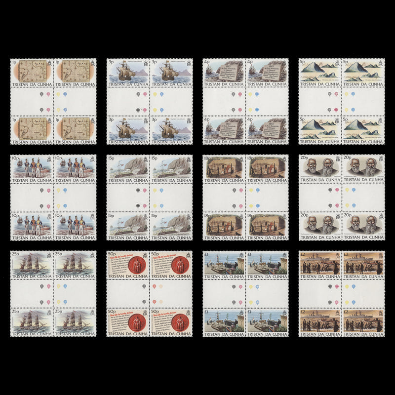 Tristan da Cunha 1983 (MNH) Island History gutter traffic light blocks