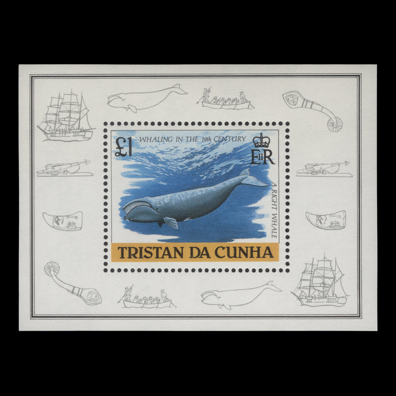 Tristan da Cunha 1988 (MNH) £1 Whaling miniature sheet