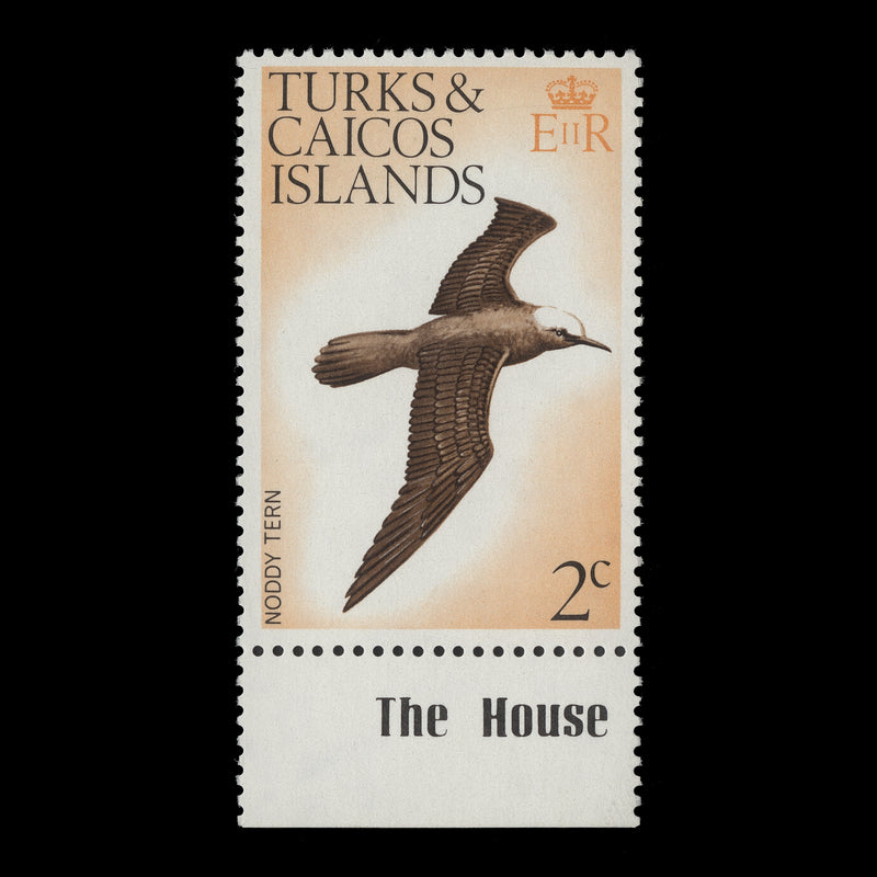 Turks & Caicos Islands 1973 (Variety) 2c Common Noddy with watermark to right