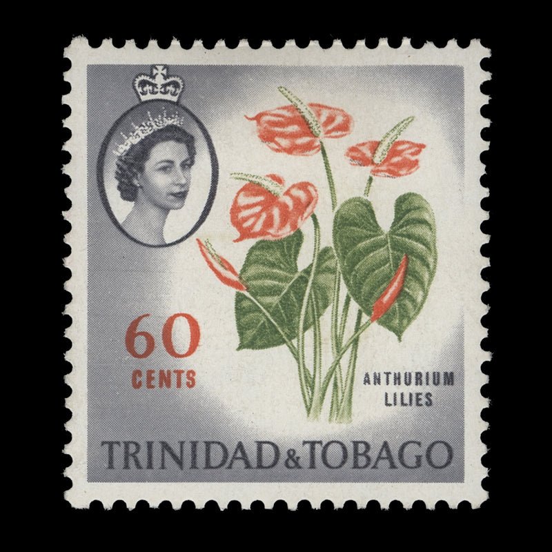 Trinidad & Tobago 1965 (MNH) 60c Anthurium Lilies, perf 14½ x 14½