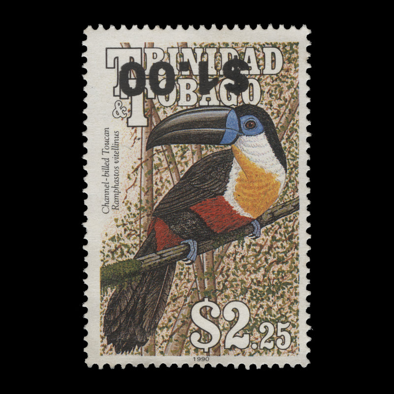 Trinidad & Tobago 2012 (Variety) $1/$2.25 Toucan with inverted surcharge