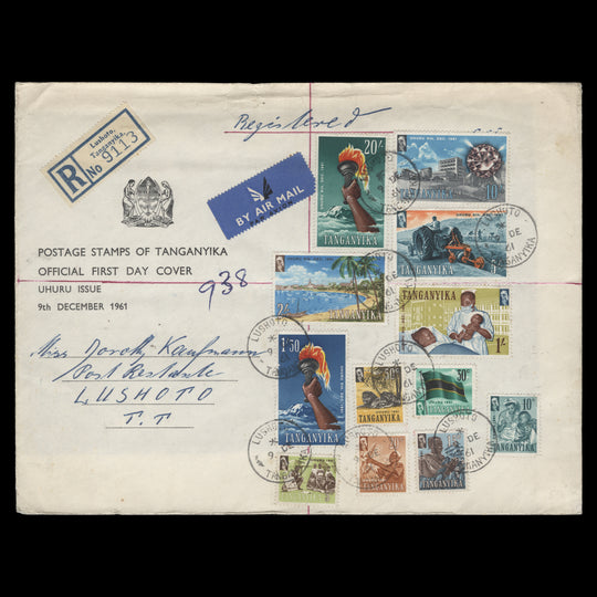 Tanganyika 1961 Definitives first day cover, LUSHOTO