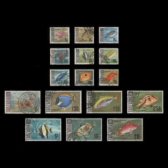 Tanzania 1967-69 (Used) Fishes definitives, chalk-surfaced paper
