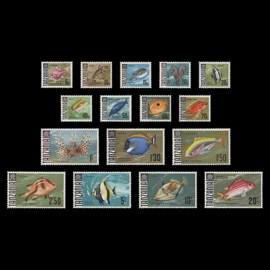 Tanzania 1967-69 (MNH) Fishes definitives, chalk-surfaced paper